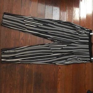 Black and White Strip Trousers